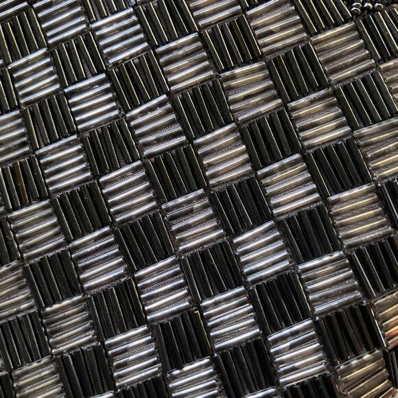 Vintage Gunmetal Beaded La Regal Evening Bag Clutch Shoulder Chain Silver Deco - Picture 11 of 15